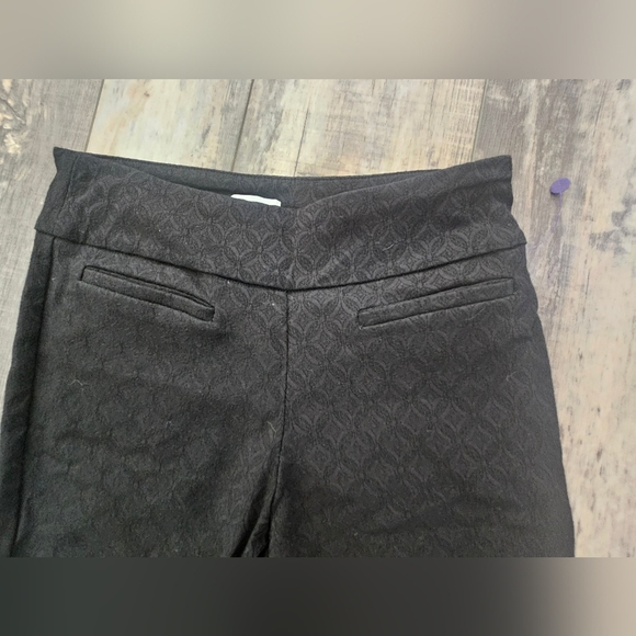 Crown  & Ivy Black Pull-On Pants Textured Modern City Career 4 Petite - Picture 2 of 10